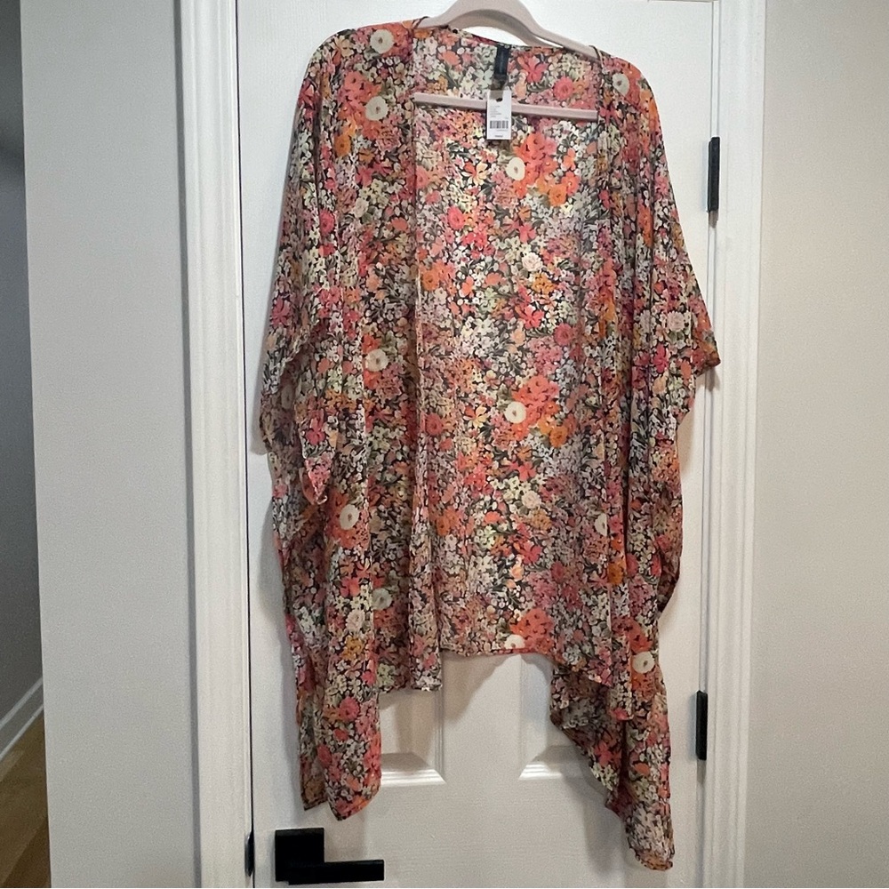 Lane Bryant Multicolor Floral Kimono